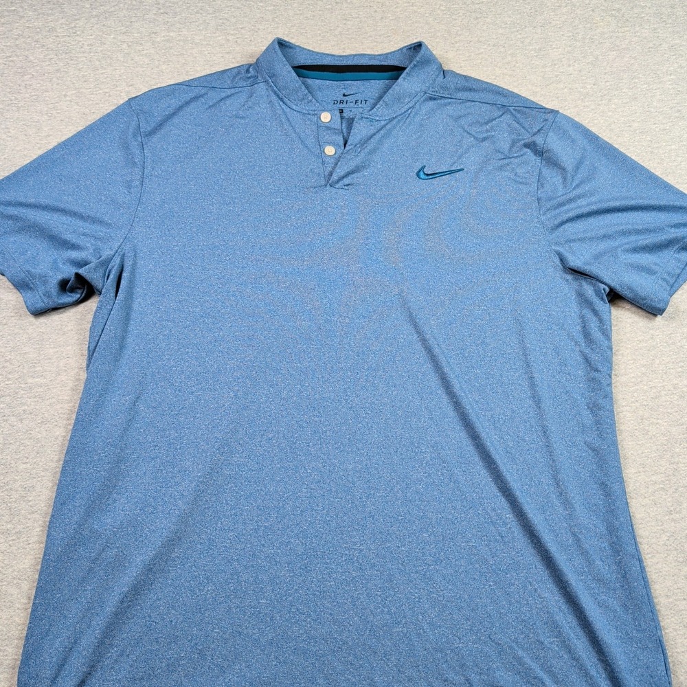 Nike Dri-FIT Vapor Blade Golf Polo Mens M Blue Heather CI8982-301 Swoosh